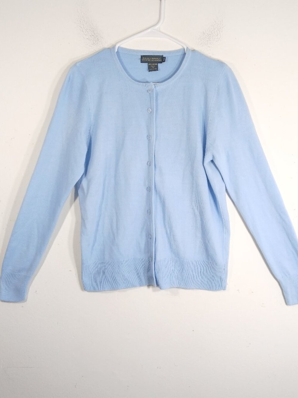 Banana Republic Women's L Blue 100% Cashmere Cardigan Sweater Button Front